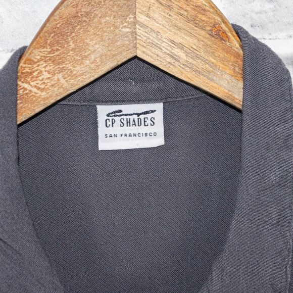 CP SHADES Women's Rayon Oversize Button Down Shirt in Gray Size Small - Picture 2 of 13